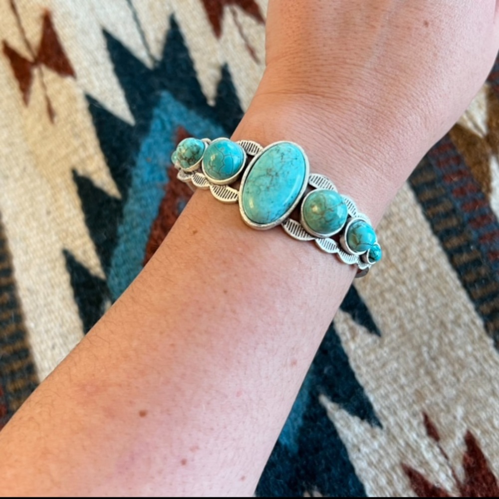 Faux Turquoise Cuff Bracelet